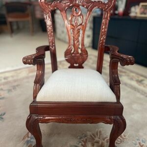 Child Wooden Seat with Cream Cushion